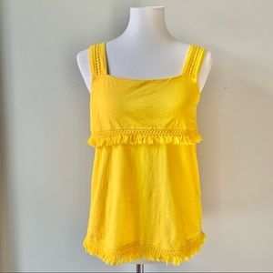J. Crew Bright Yellow Fringe Tank Top Size X-Small
